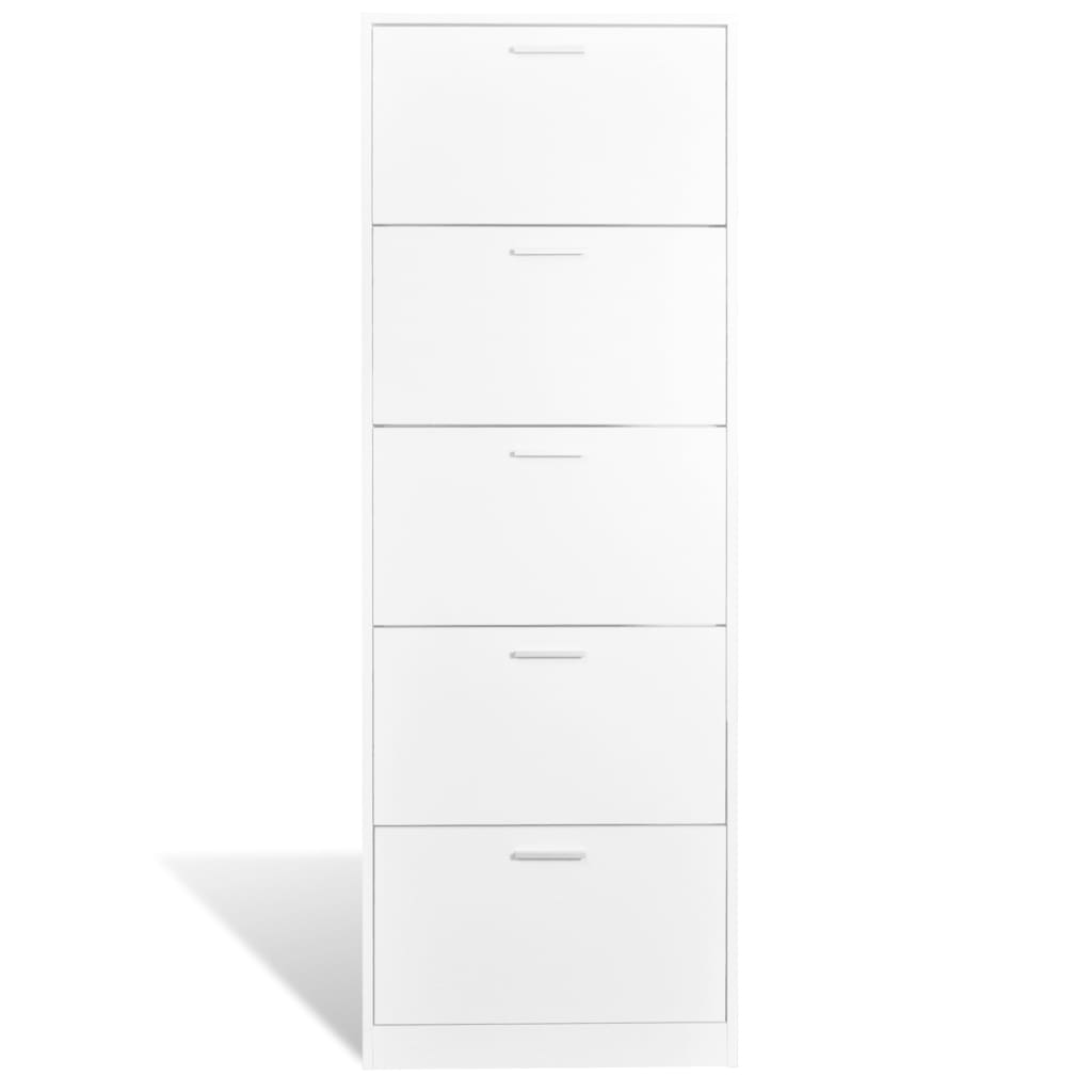 Meuble à chaussures en bois avec 5 compartiments Blanc - XIOS