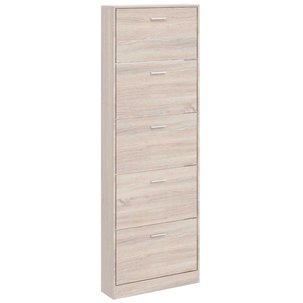 Meuble à chaussures en bois avec 5 compartiments Aspect chêne - XIOS