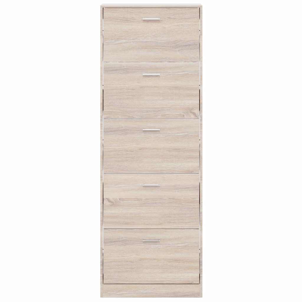 Meuble à chaussures en bois avec 5 compartiments Aspect chêne - XIOS