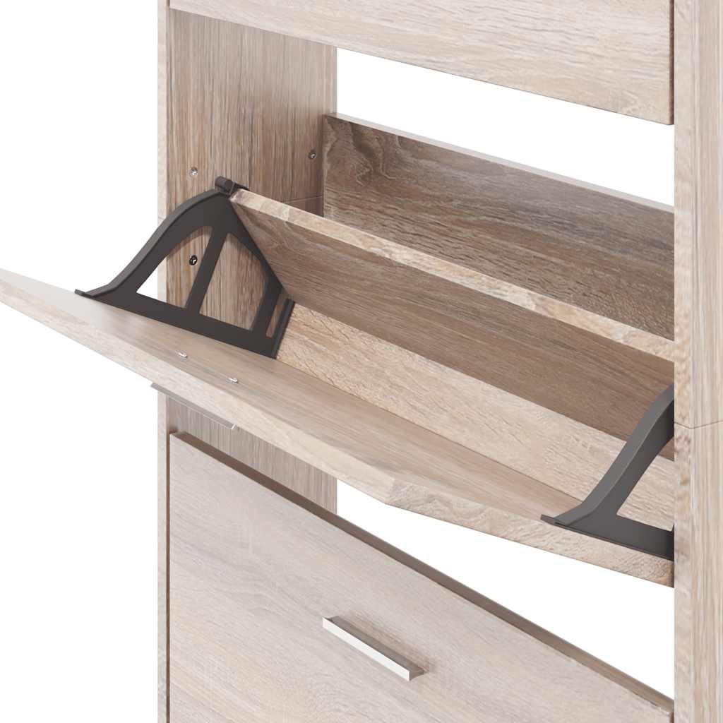 Meuble à chaussures en bois avec 5 compartiments Aspect chêne - XIOS