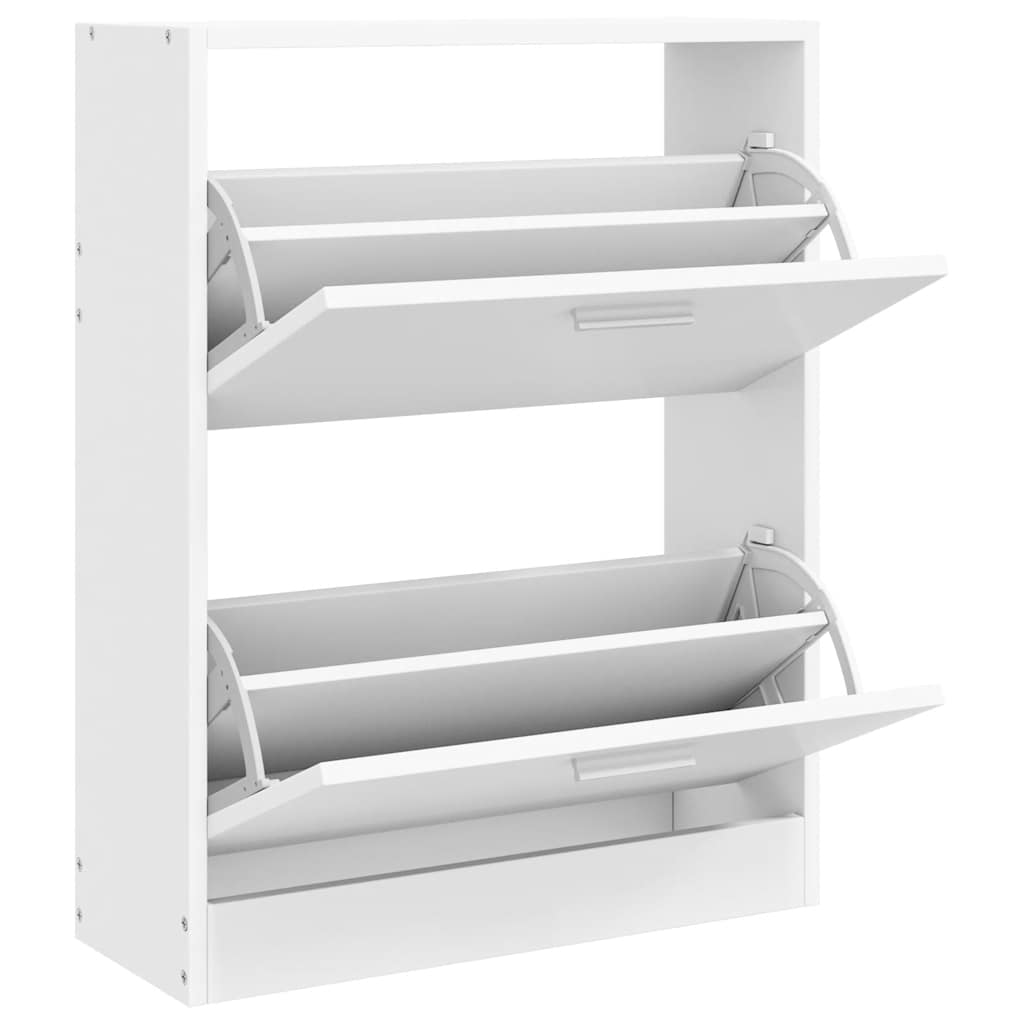 Meuble à chaussures en bois avec 2 compartiments Blanc - XIOS