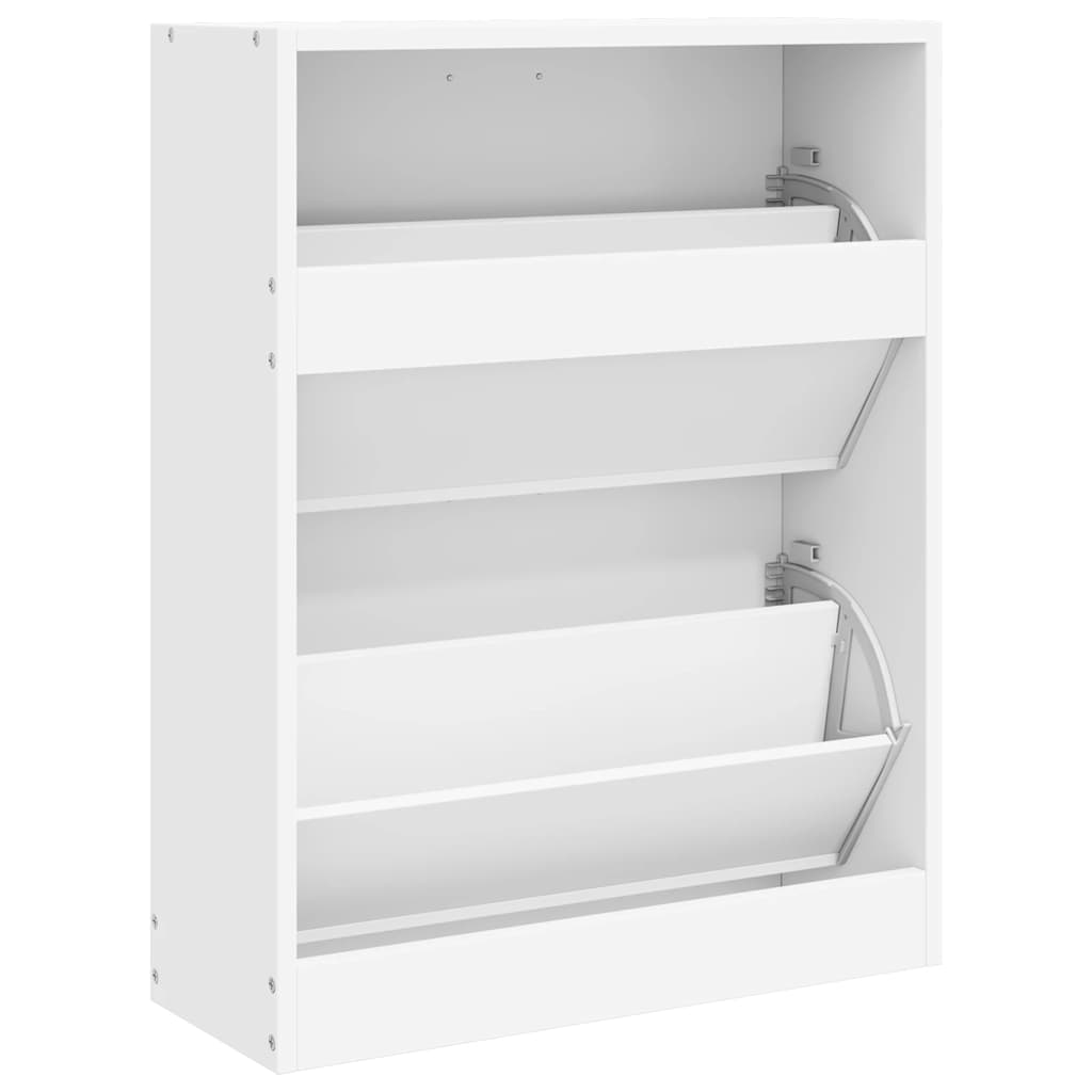Meuble à chaussures en bois avec 2 compartiments Blanc - XIOS