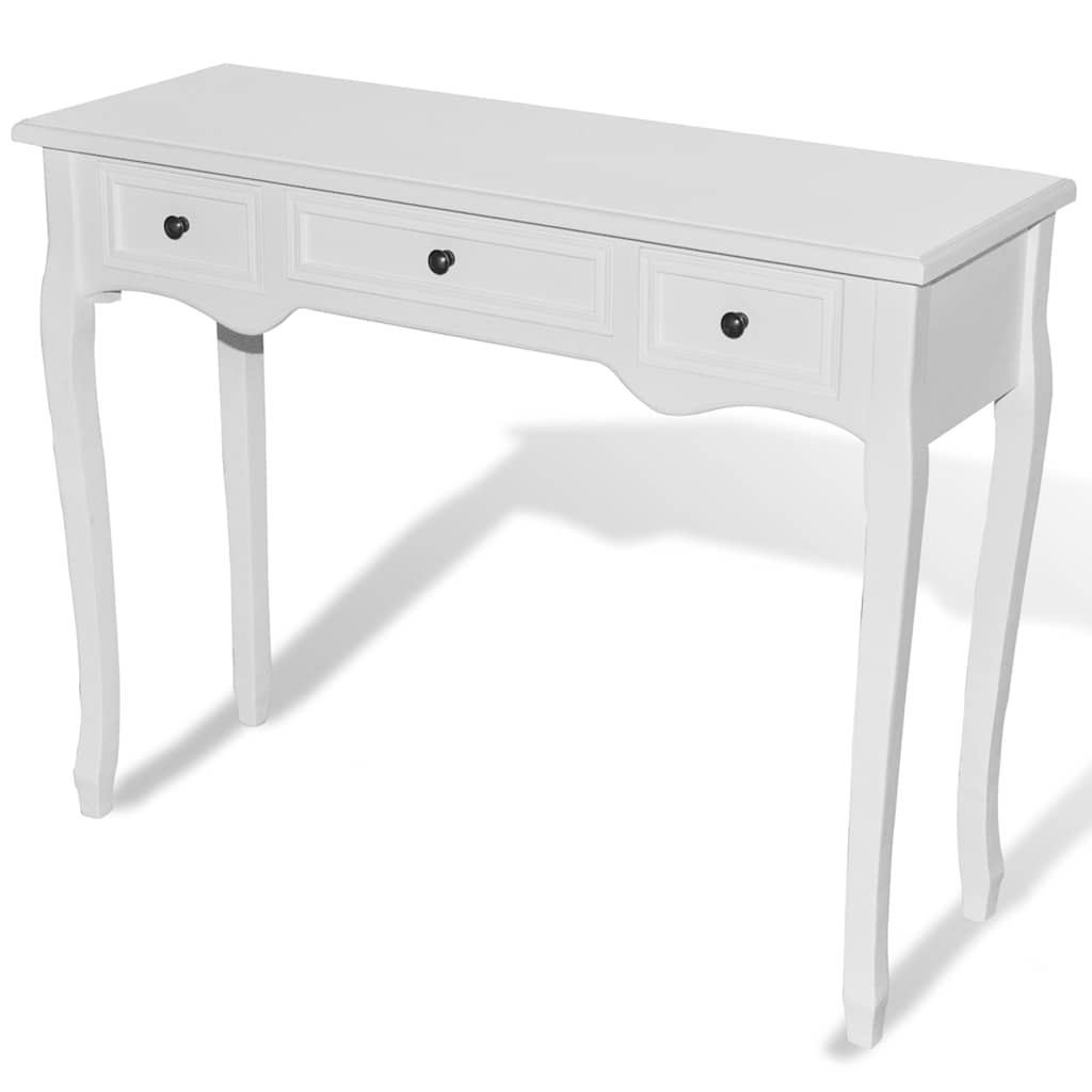 Table de console et coiffeuse avec 3 tiroirs Blanc - XIOS