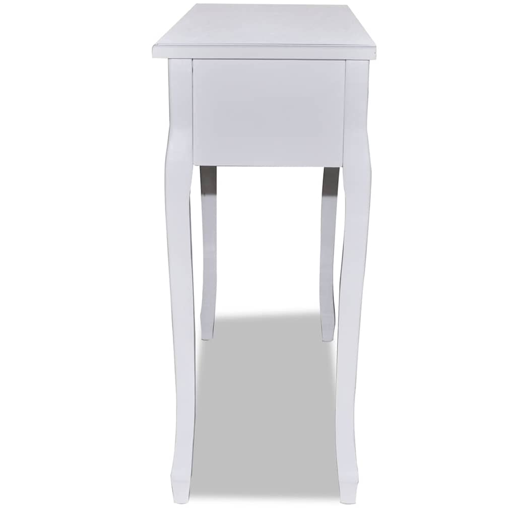 Table de console et coiffeuse avec 3 tiroirs Blanc