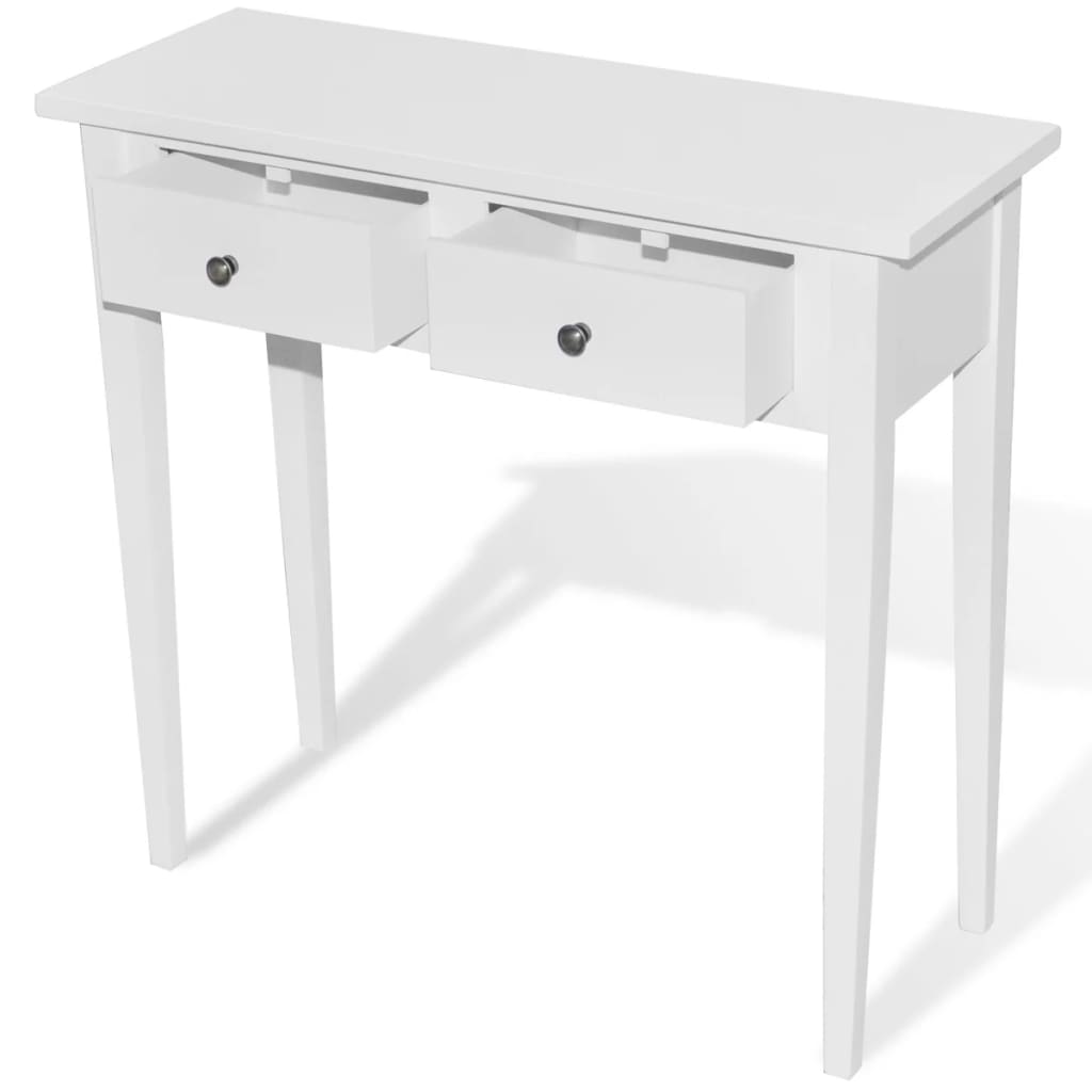 Table de console et coiffeuse avec 2 tiroirs Blanc - XIOS