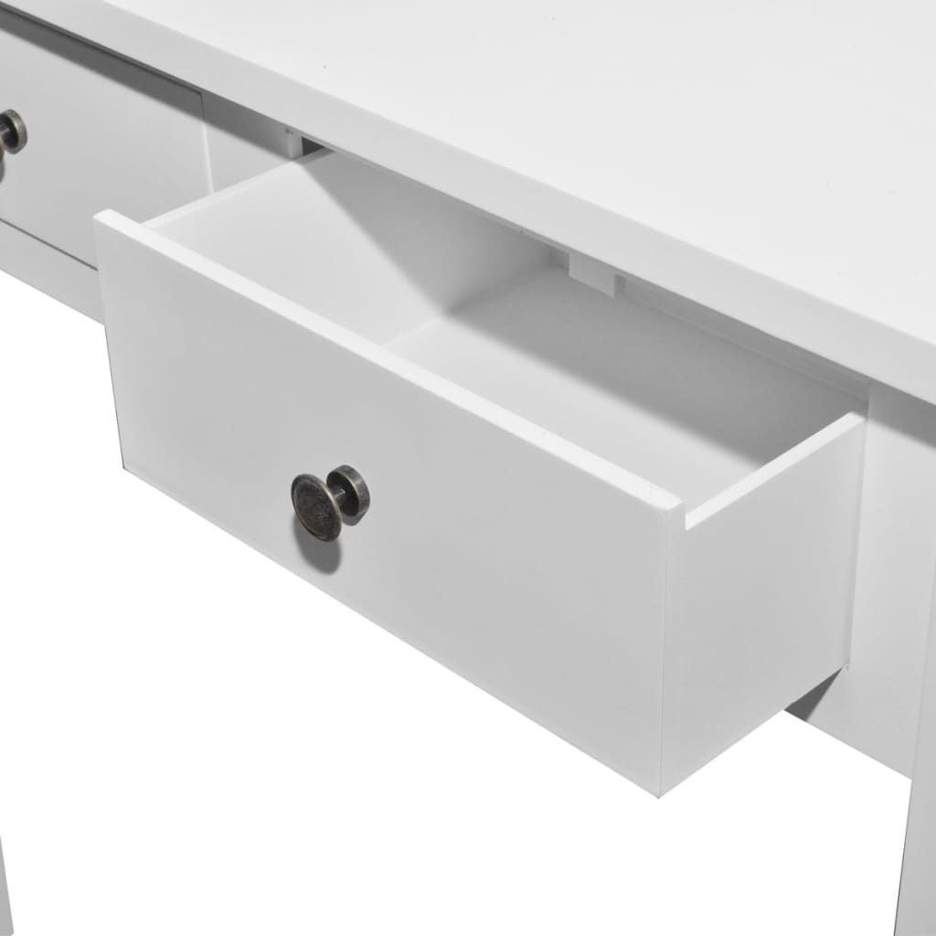 Table de console et coiffeuse avec 2 tiroirs Blanc - XIOS