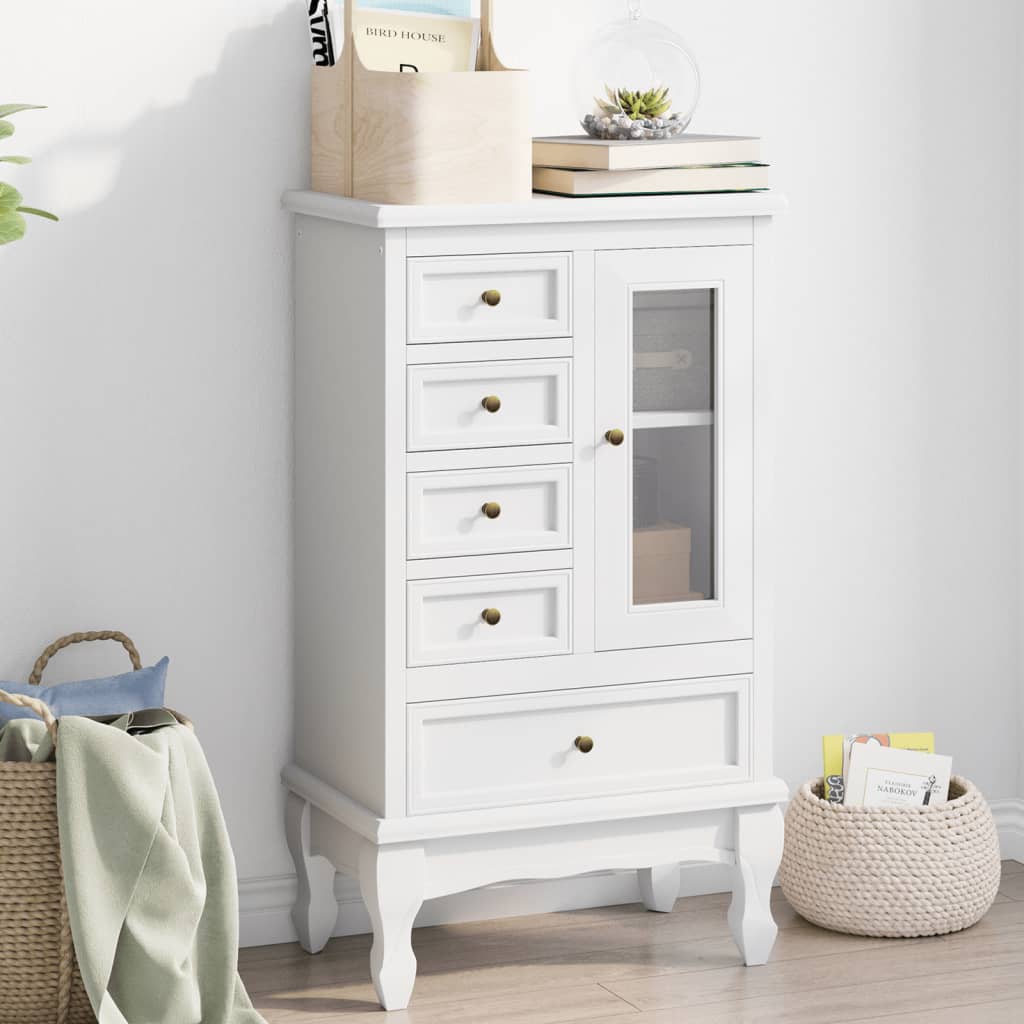 Armoire avec 5 tiroirs et 2 étagères Blanc - XIOS