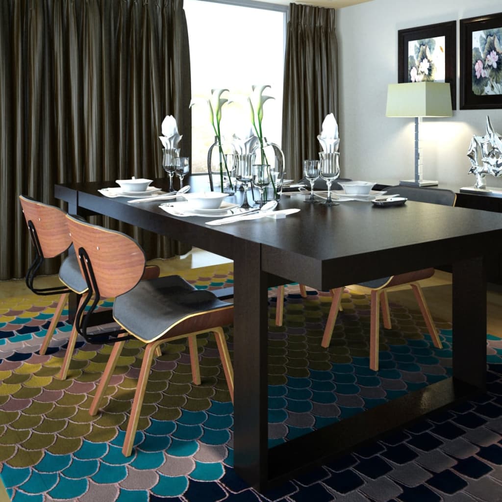 Chaises à manger lot de 4 bois courbé et similicuir - XIOS