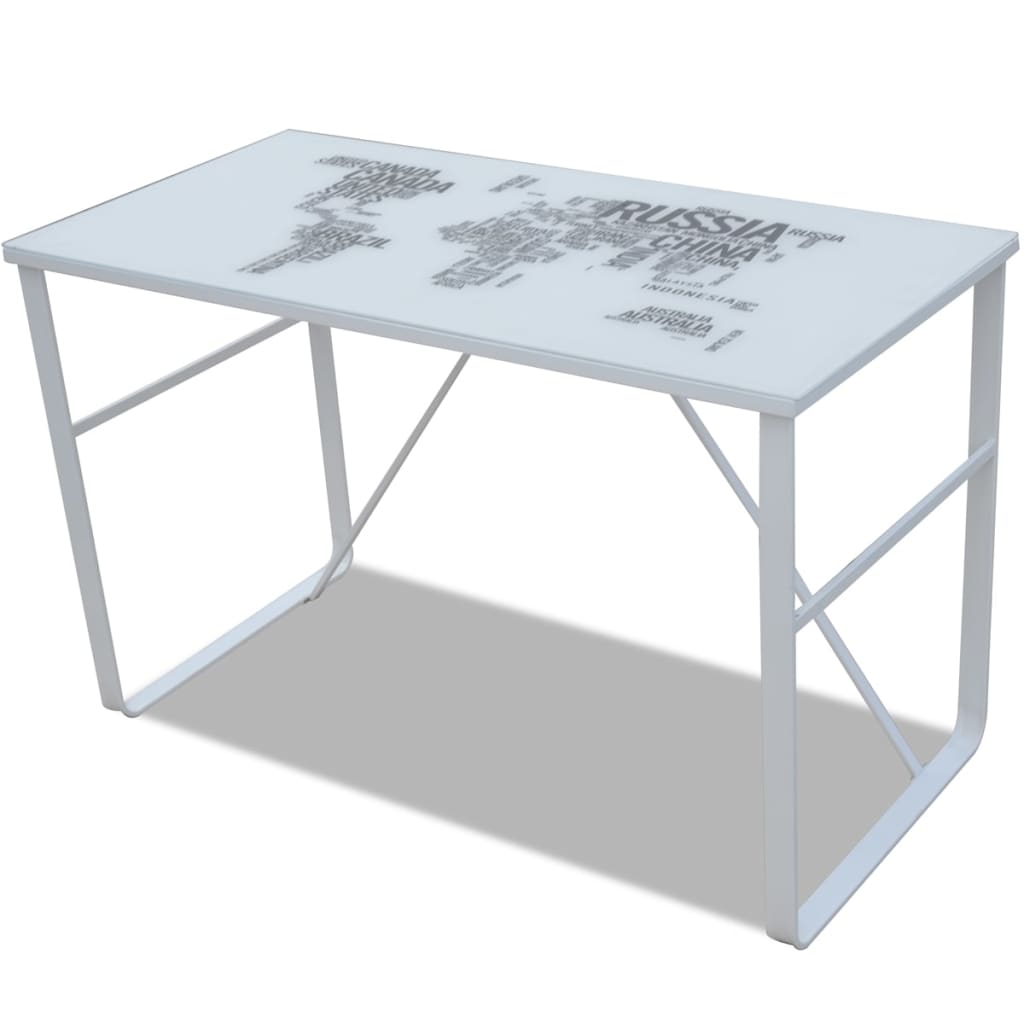 Bureau rectangulaire avec motif de carte du monde - XIOS