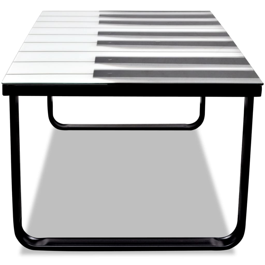Table basse avec impression de piano Dessus de table en verre - XIOS