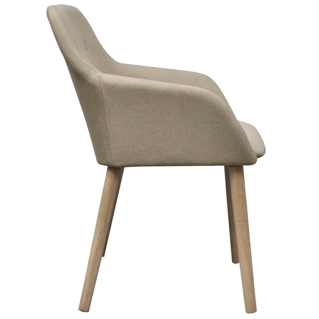 Chaises à manger lot de 4 beige tissu et chêne massif - XIOS