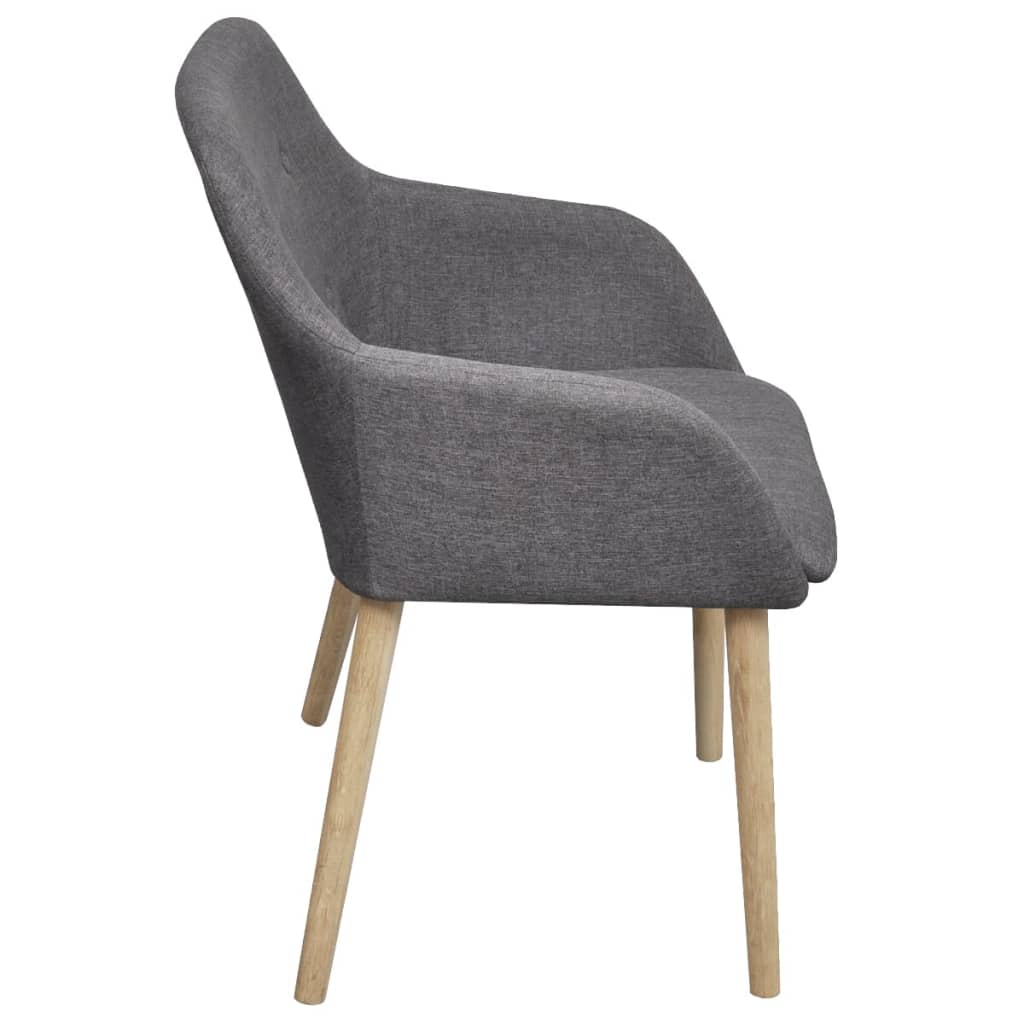 Chaises à manger lot de 4 gris clair tissu et chêne massif - XIOS