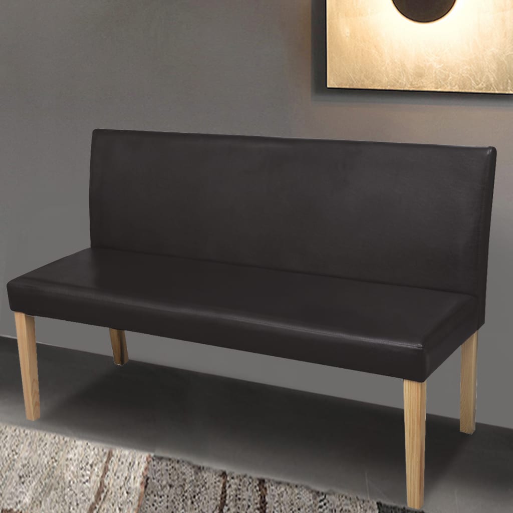 Banc 139,5 cm Marron foncé Similicuir