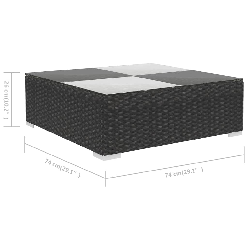 Salon de jardin 6 pcs avec coussins Résine tressée Noir - XIOS