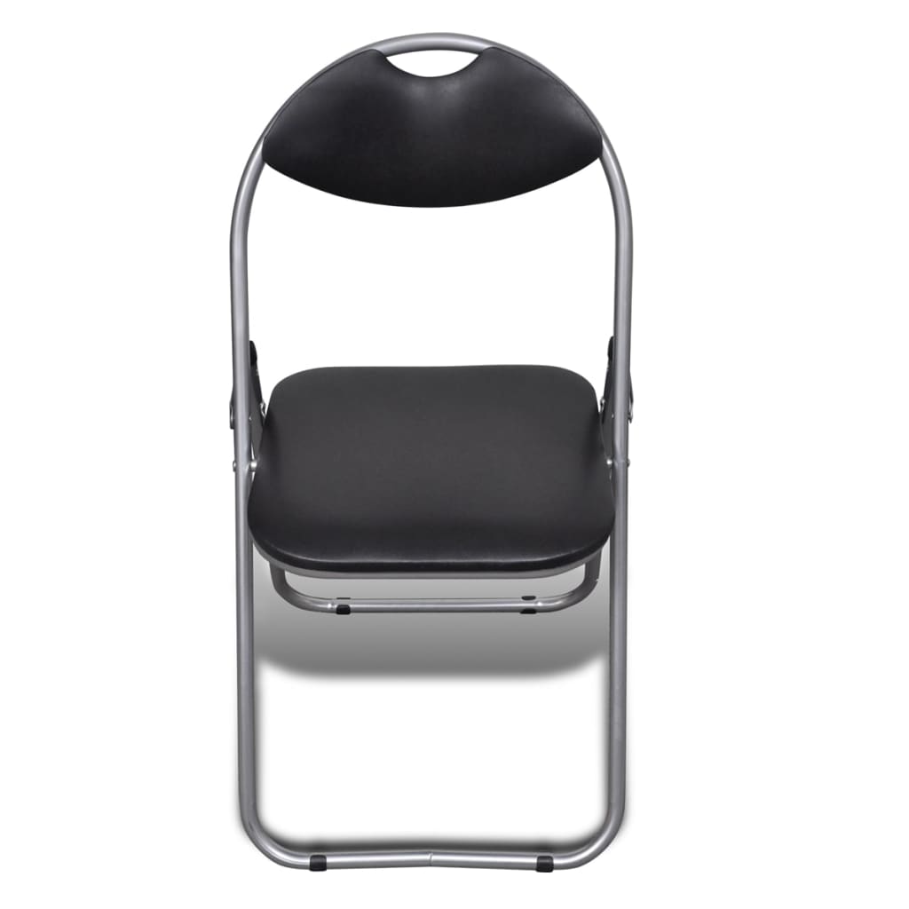 Chaises à manger pliables lot de 6 noir similicuir et acier - XIOS