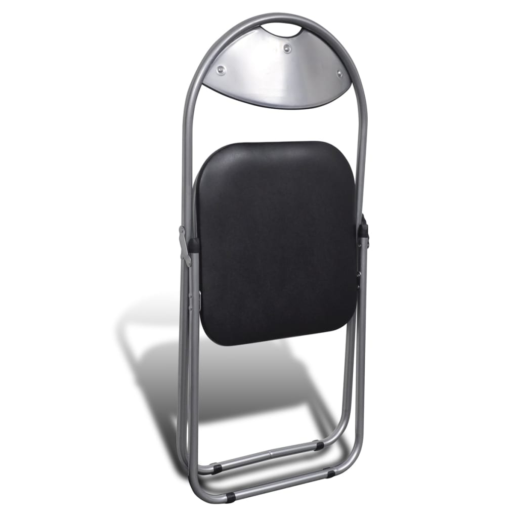 Chaises à manger pliables lot de 6 noir similicuir et acier - XIOS