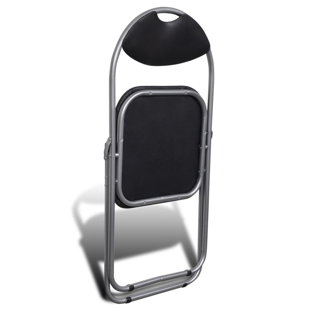 Chaises à manger pliables lot de 6 noir similicuir et acier - XIOS