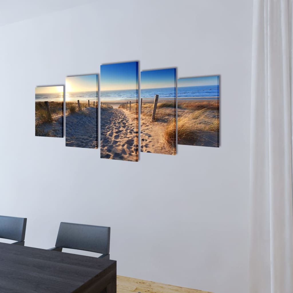 Set de toiles murales imprimées Plage de sable 100 x 50 cm - XIOS