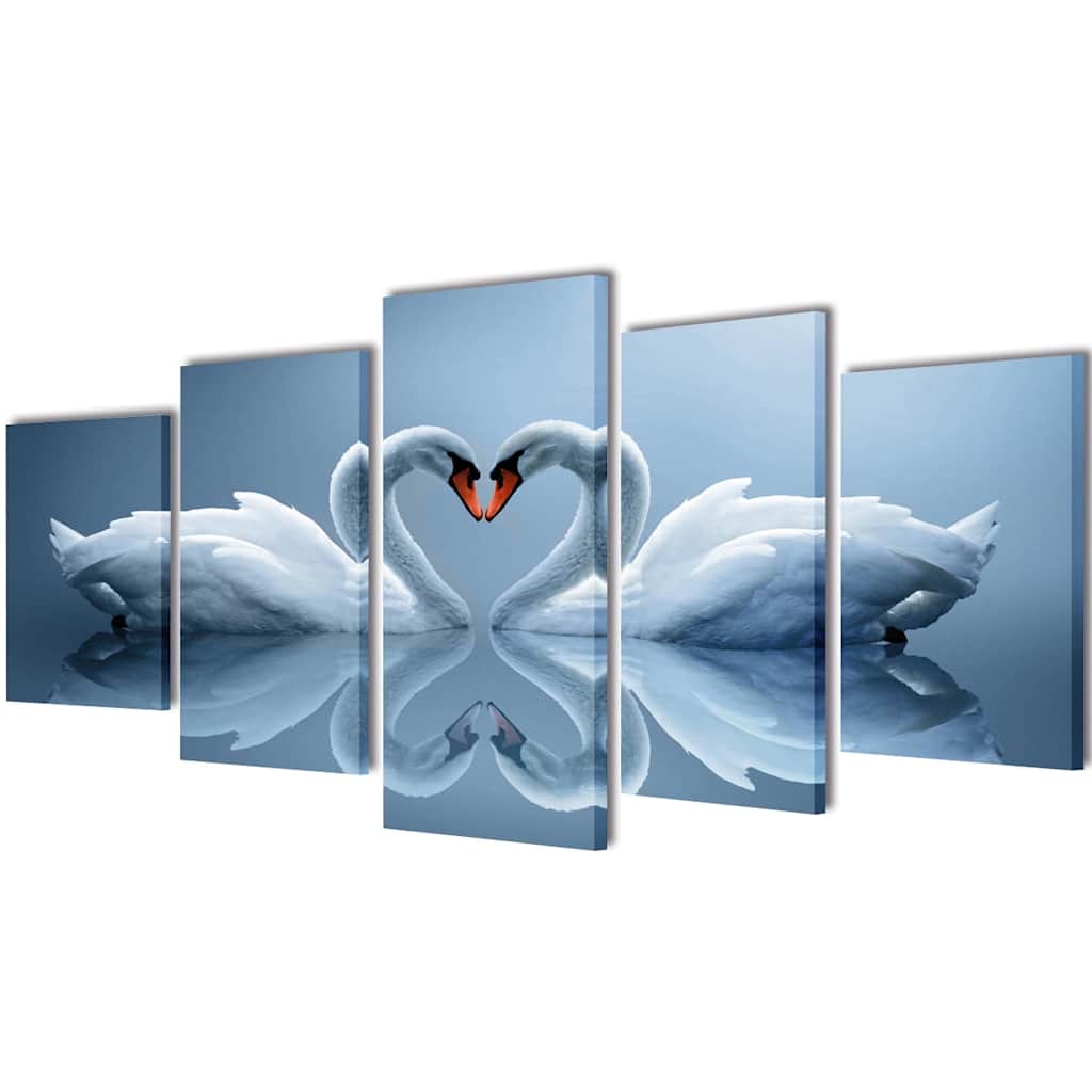 Set de toiles murales imprimées Cygnes 200 x 100 cm - XIOS