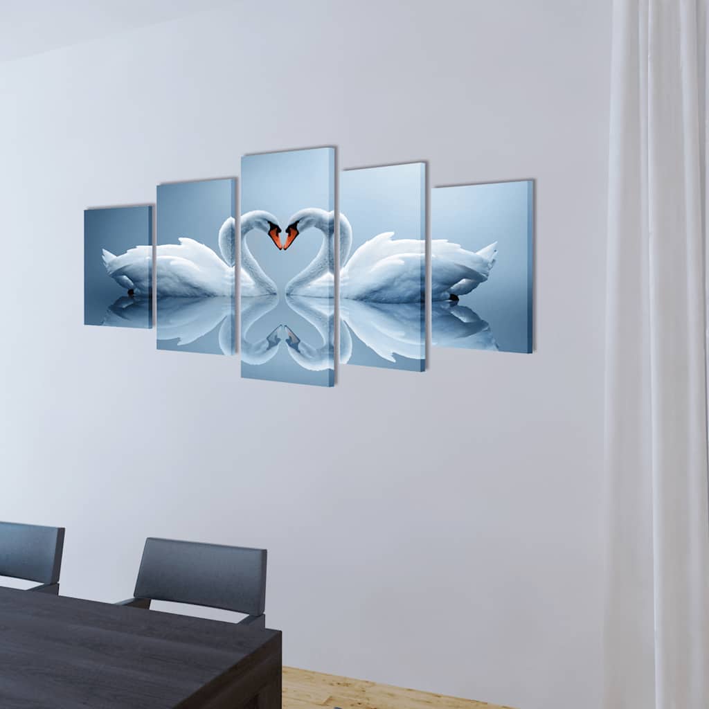 Set de toiles murales imprimées Cygnes 200 x 100 cm - XIOS