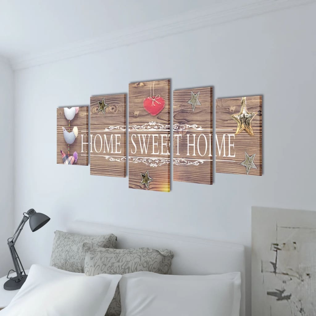 Set de toiles murales imprimées "Home Sweet Home" 200 x 100 cm - XIOS