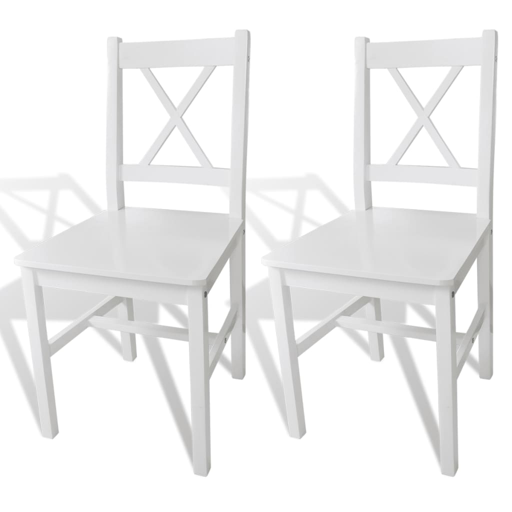 Chaises à manger lot de 2 blanc bois de pin - XIOS