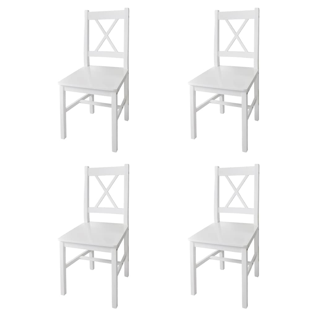 Chaises à manger lot de 4 blanc bois de pin - XIOS