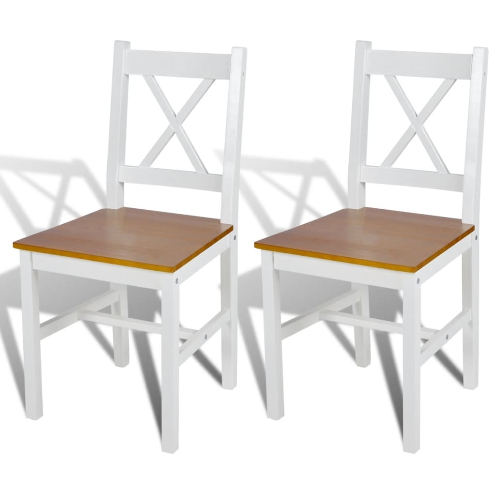 Chaises à manger lot de 2 blanc bois de pin - XIOS