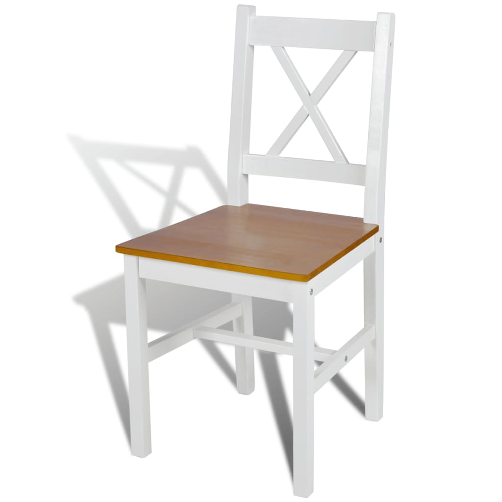 Chaises à manger lot de 4 blanc bois de pin - XIOS