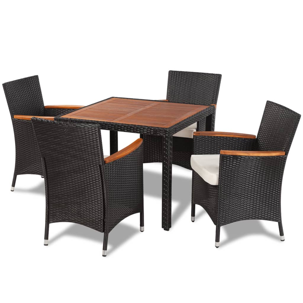 Ensemble à manger d'extérieur 5pcs avec coussins Résine tressée - XIOS