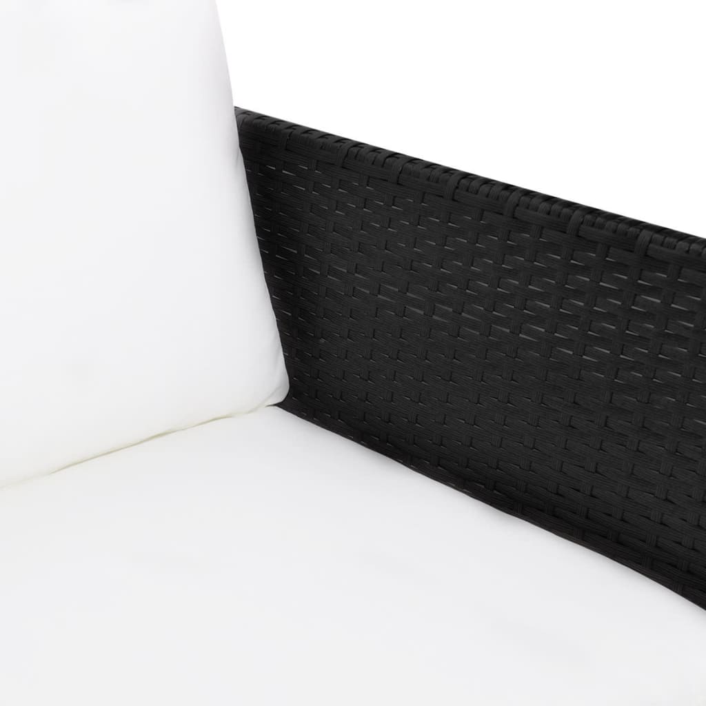 Salon de jardin 3 pcs avec coussins Résine tressée Noir - XIOS