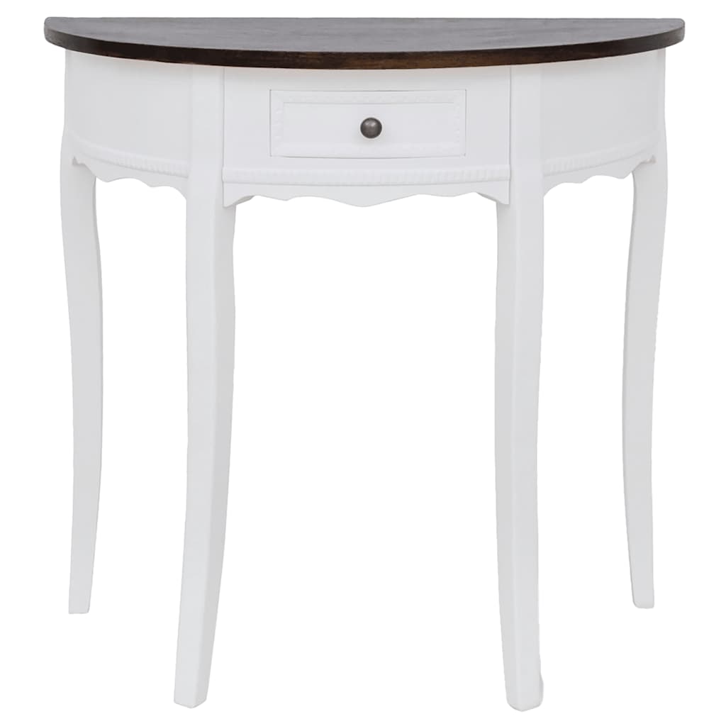 Table console avec tiroir et dessus de table marron Demi-ronde - XIOS