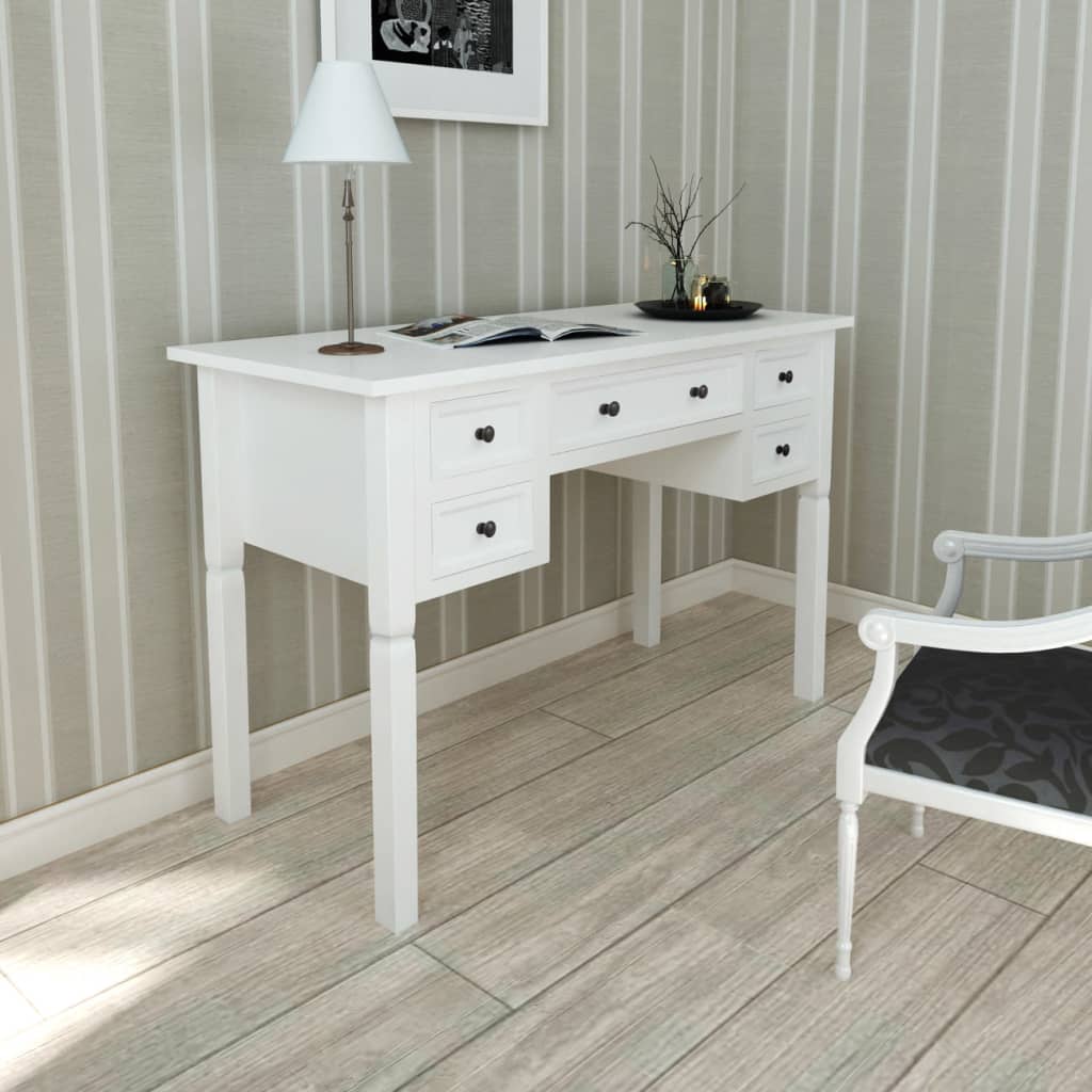 Bureau blanc à 5 tiroirs - XIOS