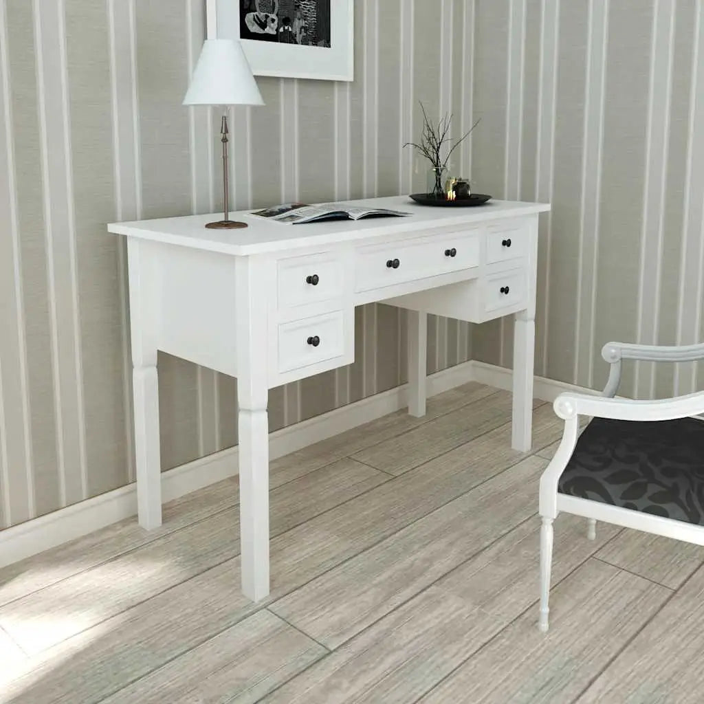 Bureau blanc à 5 tiroirs - XIOS