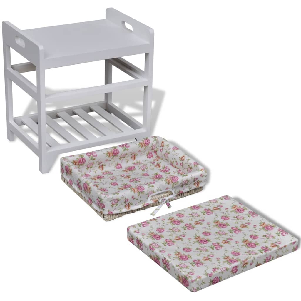 Banc de rangement avec étagère à chaussures et panier Paulownia - XIOS