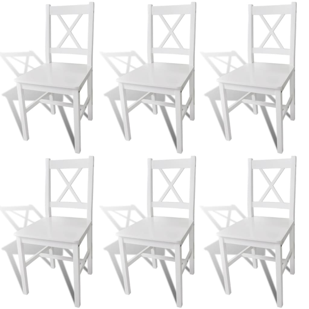 Chaises à manger lot de 6 blanc pinède - XIOS