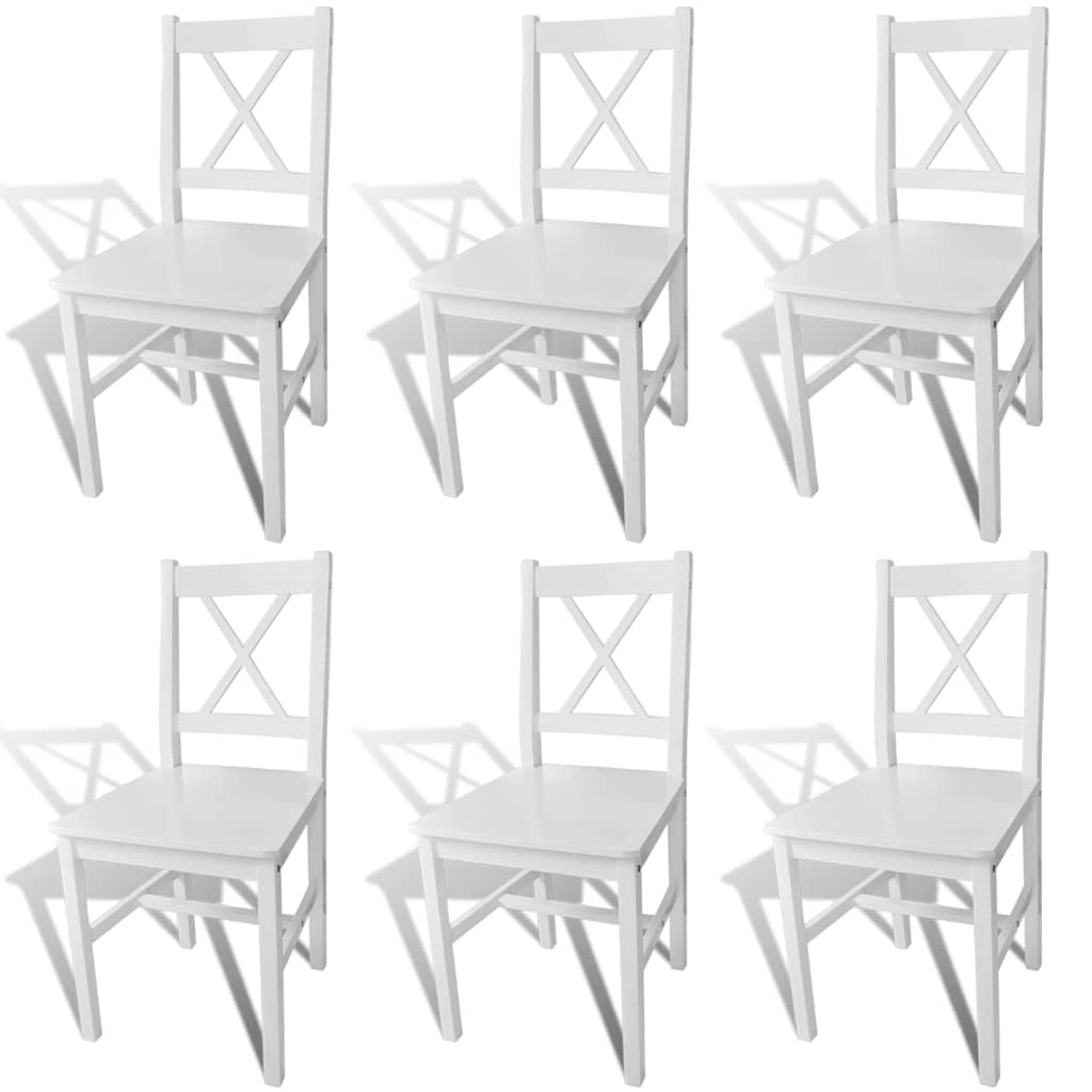 Chaises à manger lot de 6 blanc pinède