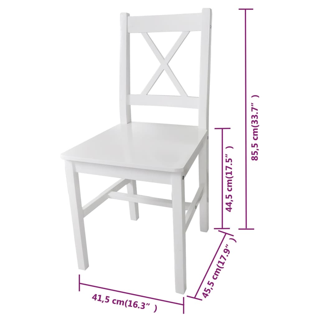 Chaises à manger lot de 6 blanc pinède - XIOS