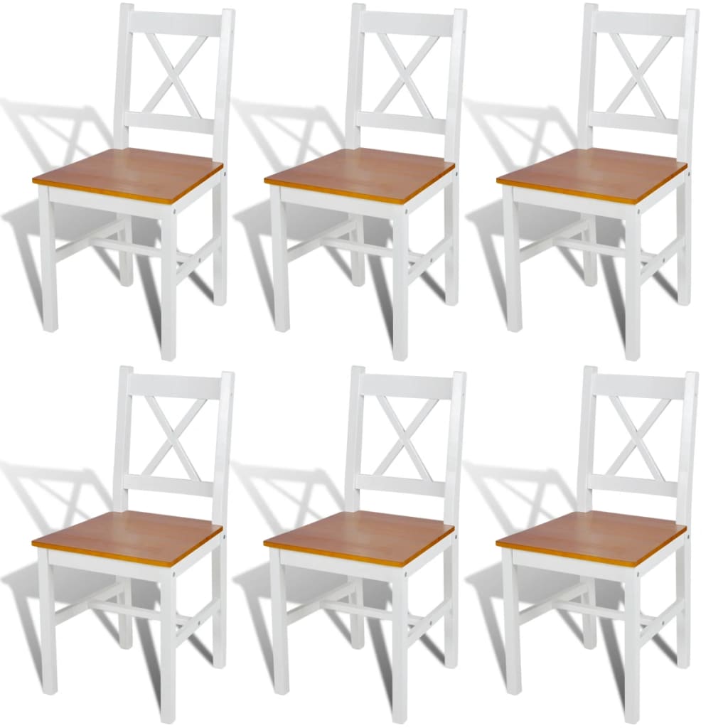 Chaises à manger lot de 6 blanc pinède - XIOS