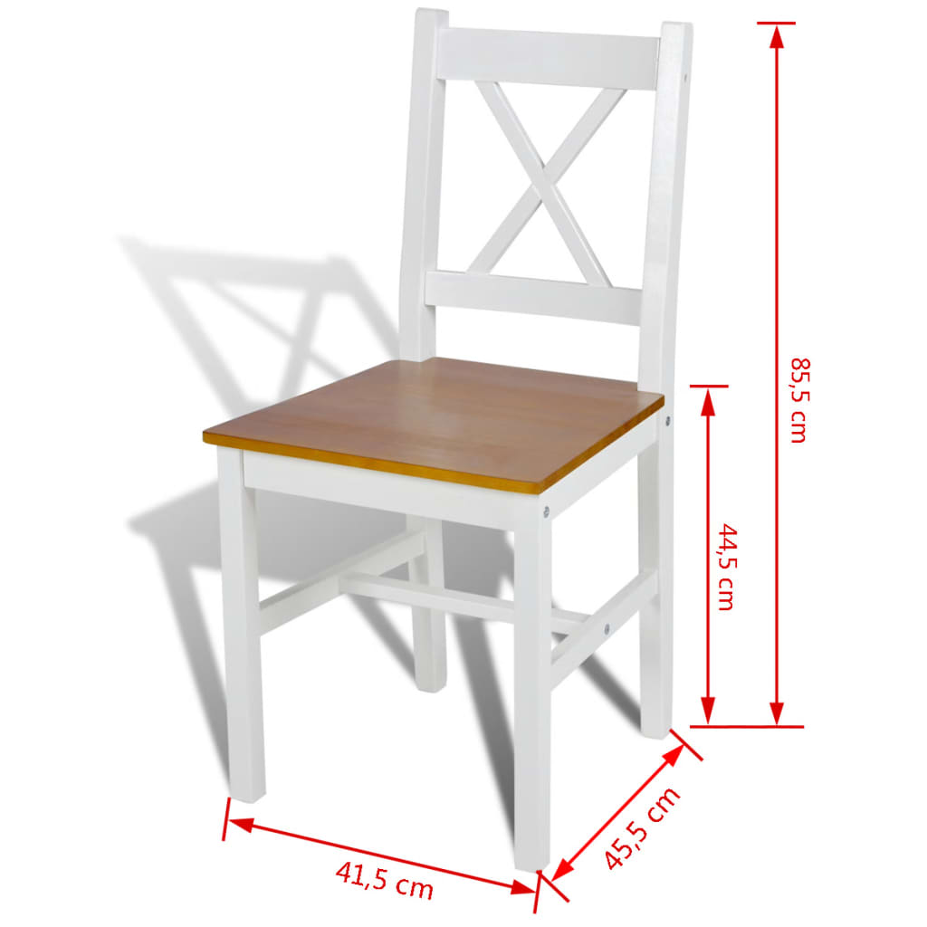 Chaises à manger lot de 6 blanc pinède - XIOS