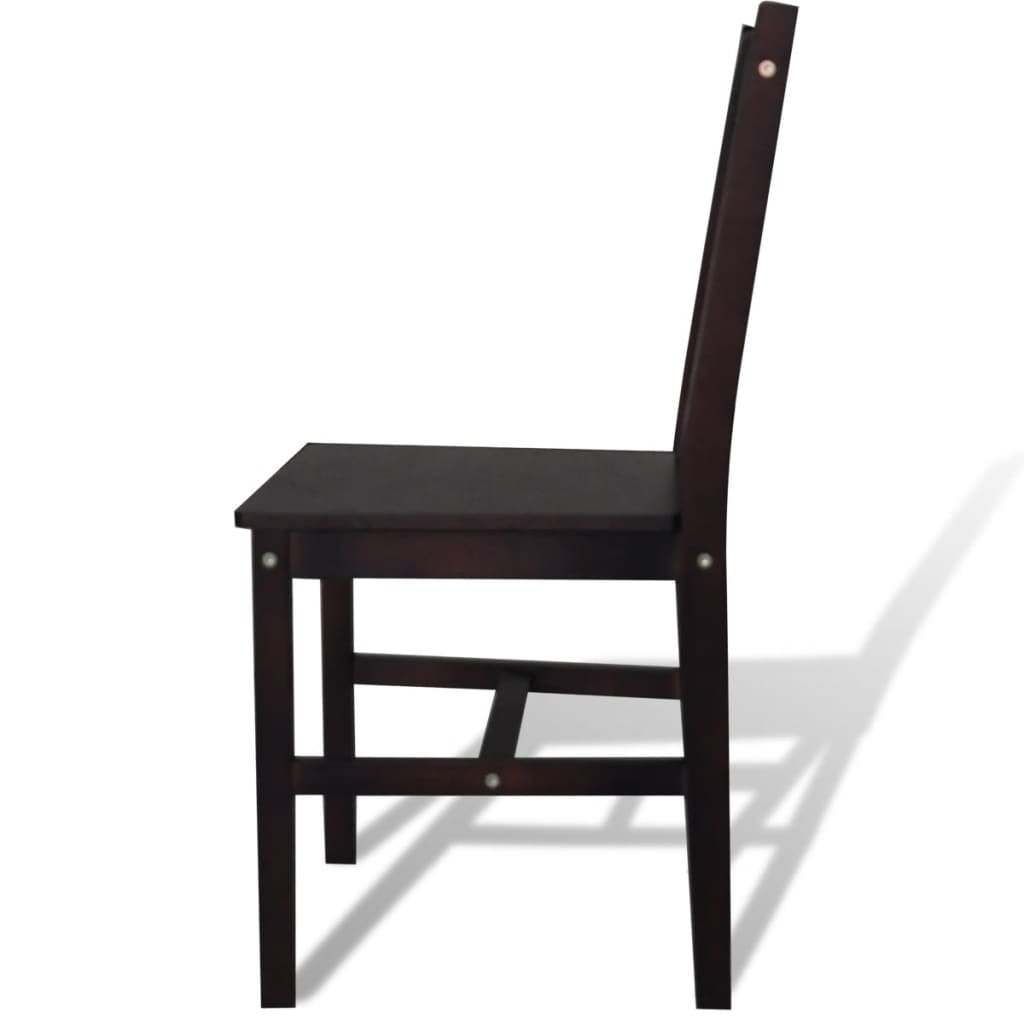 Chaises à manger lot de 6 marron foncé pinède - XIOS