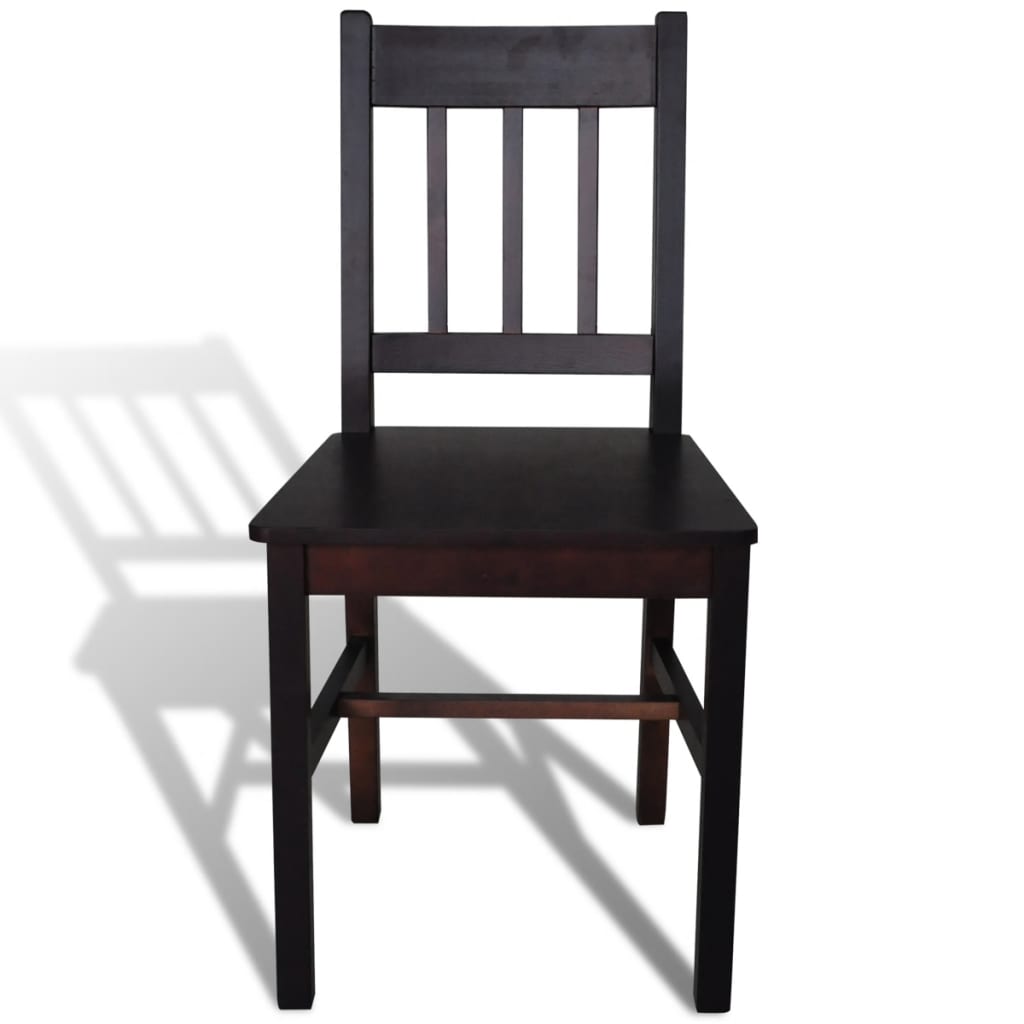 Chaises à manger lot de 6 marron foncé pinède - XIOS