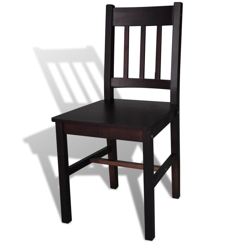 Chaises à manger lot de 6 marron foncé pinède - XIOS