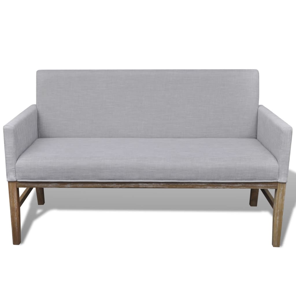 Banc avec coussin rembourré tissu hévéa gris clair - XIOS