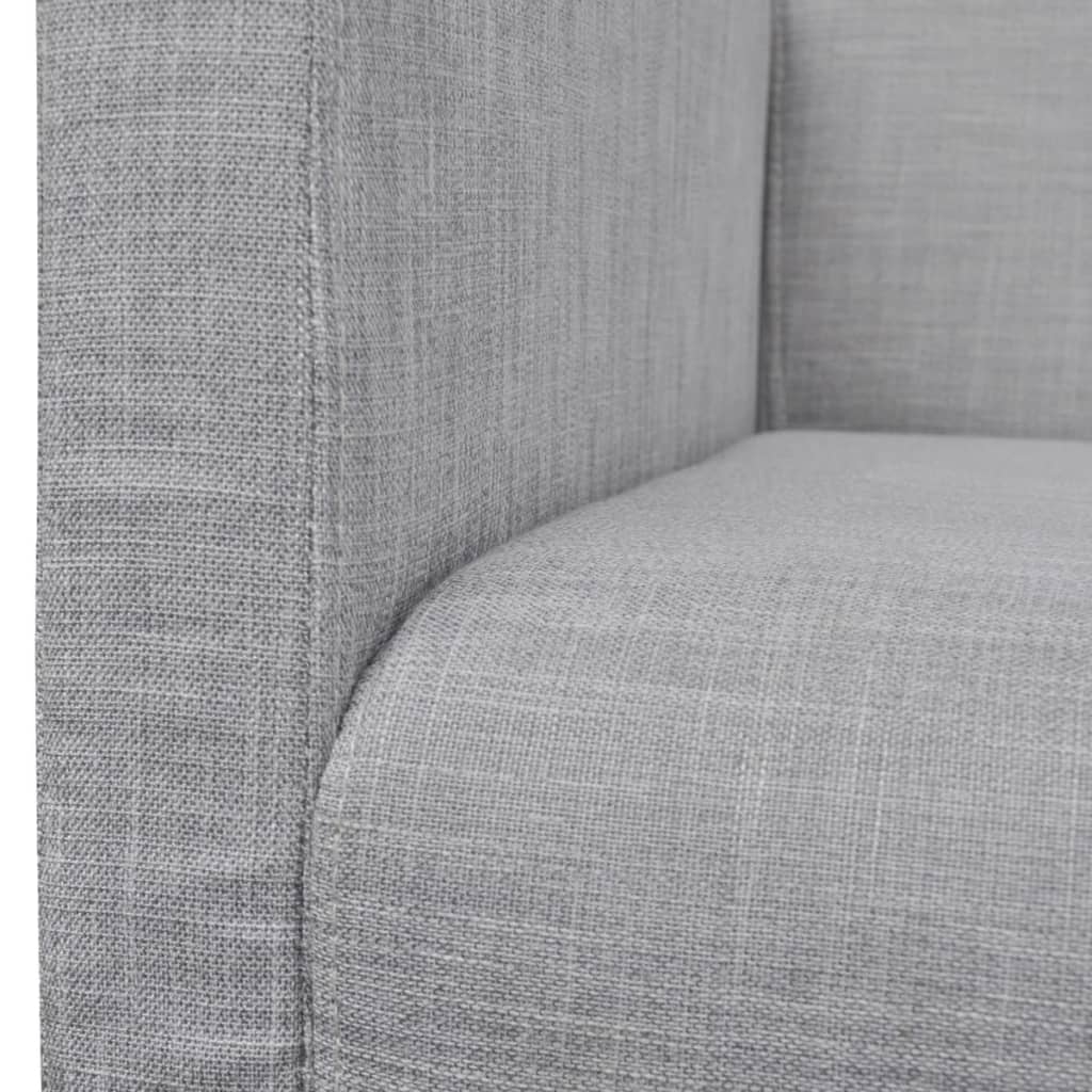 Banc avec coussin rembourré tissu hévéa gris clair - XIOS