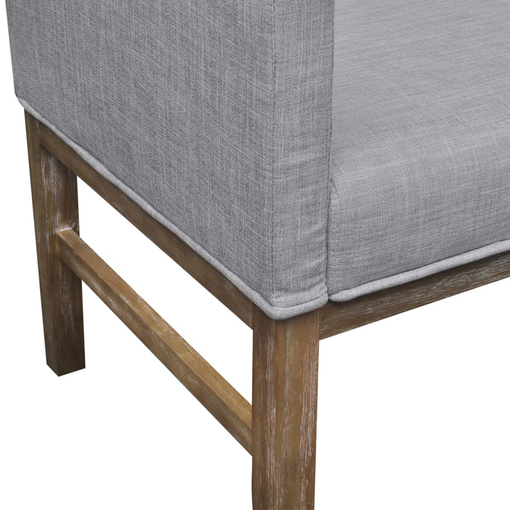 Banc avec coussin rembourré tissu hévéa gris clair - XIOS