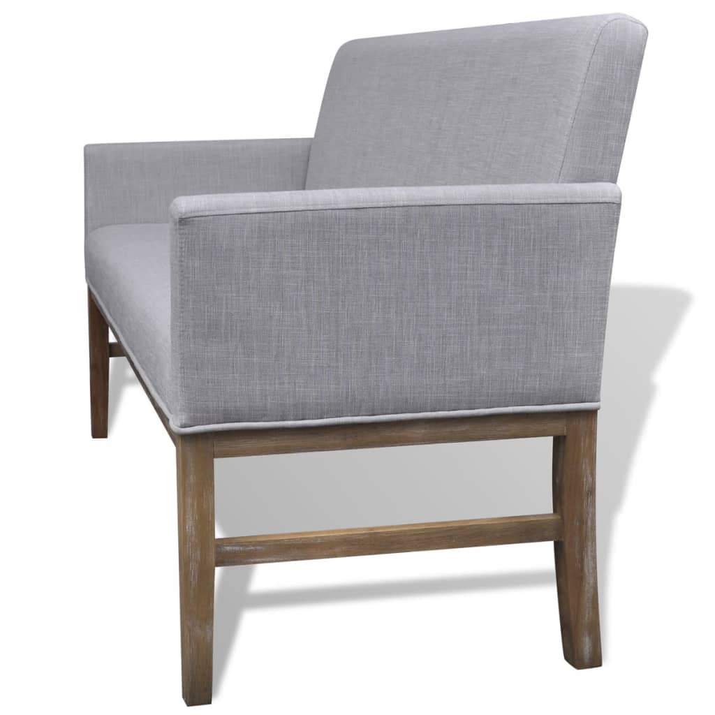 Banc avec coussin rembourré tissu hévéa gris clair - XIOS