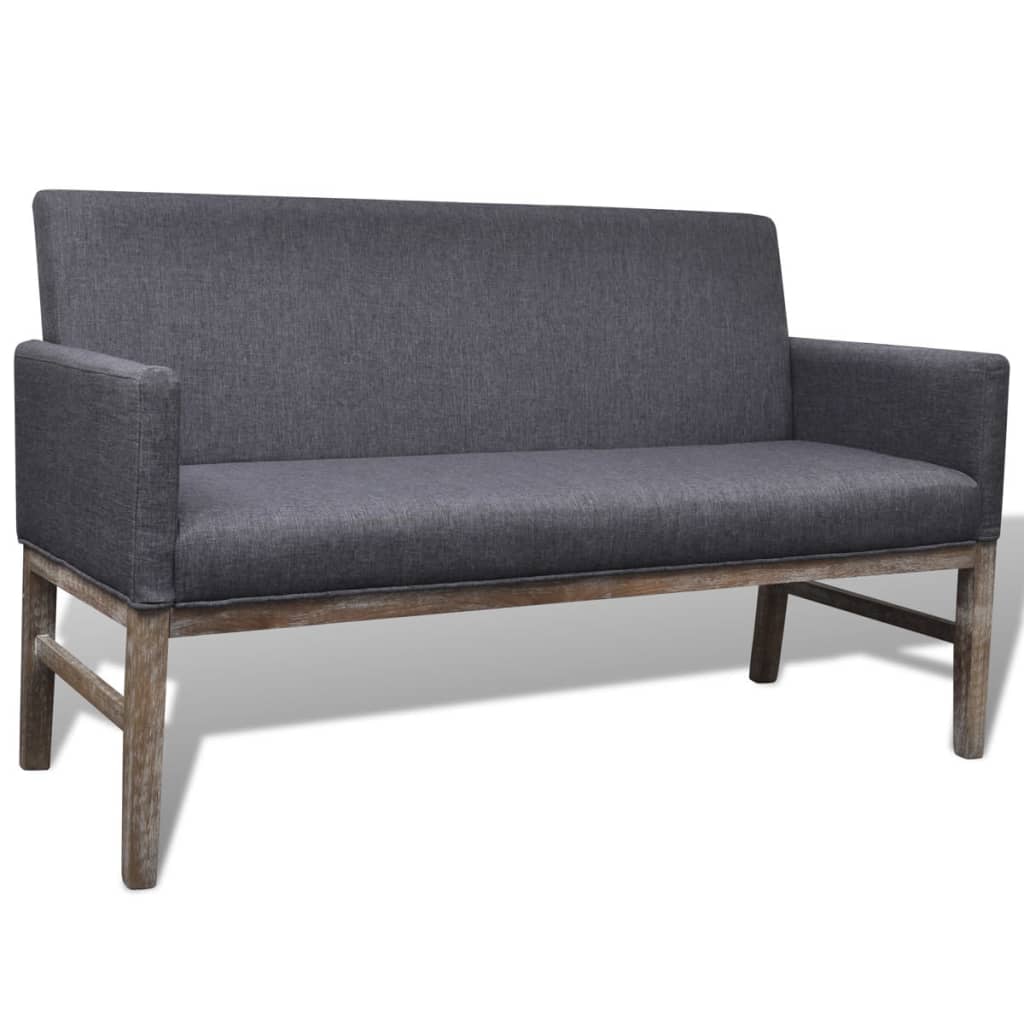 Banc avec coussin rembourré tissu hévéa gris foncé - XIOS