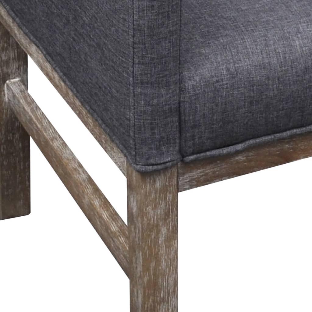 Banc avec coussin rembourré tissu hévéa gris foncé - XIOS