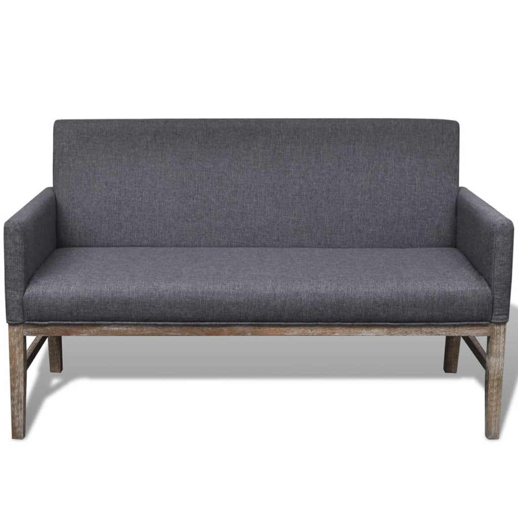 Banc avec coussin rembourré tissu hévéa gris foncé - XIOS